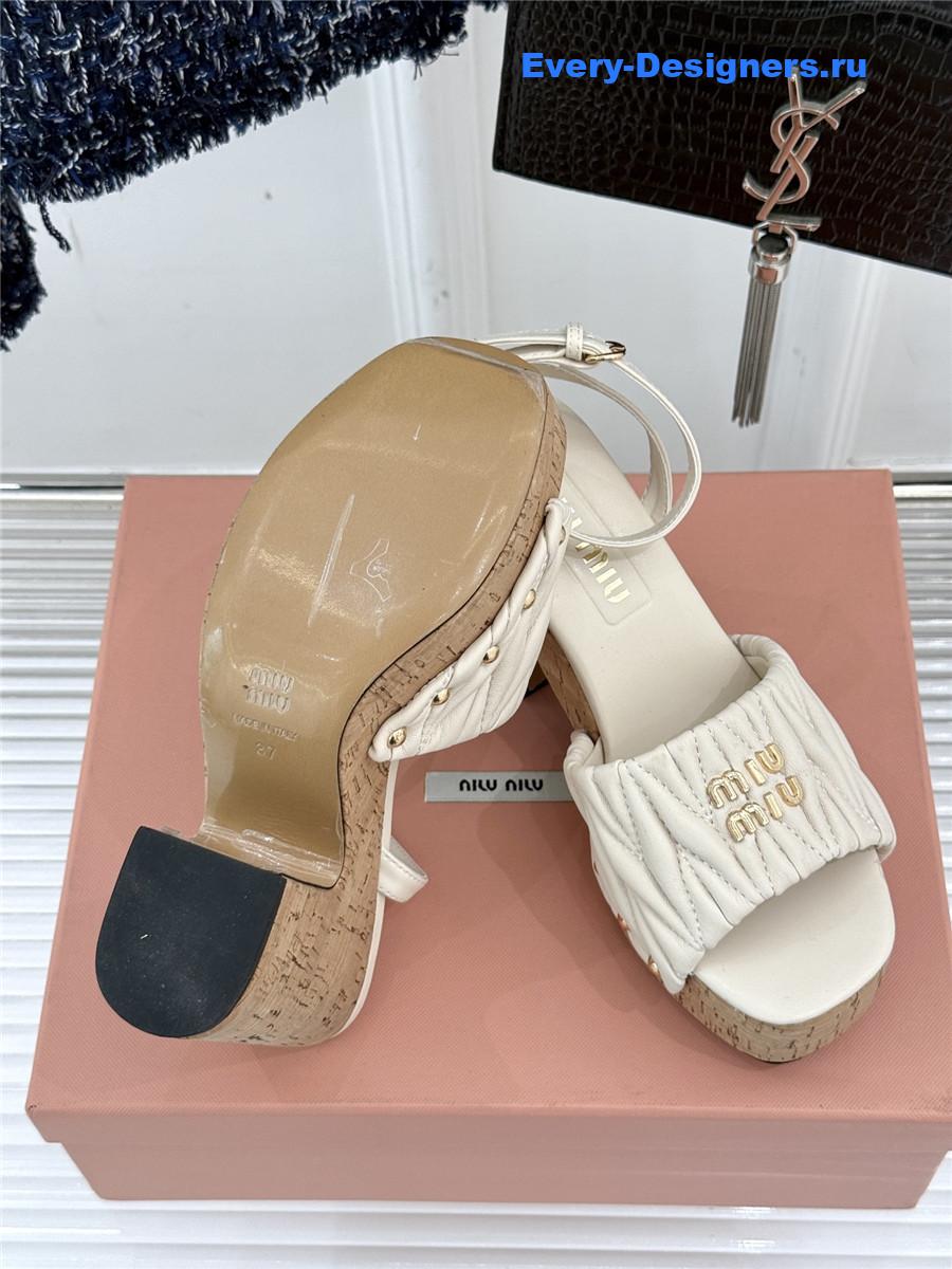 Miu Miu Quilted Platform Sandals