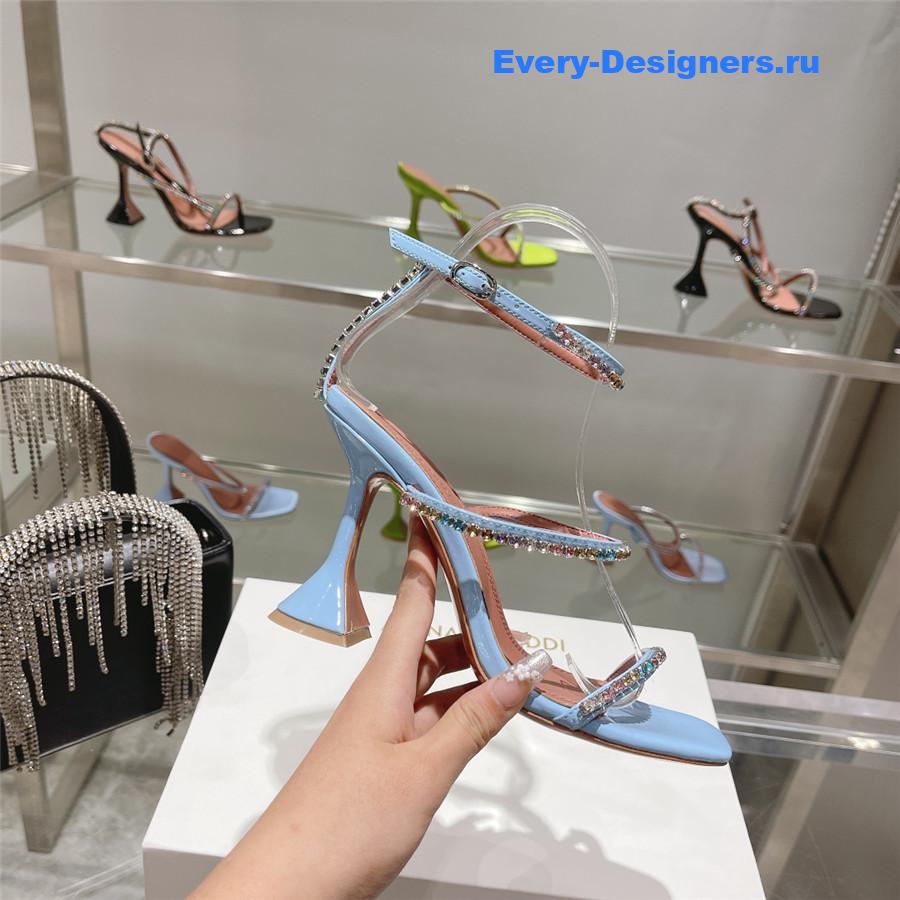 Amina Muaddi Gilda Sandals In Purple