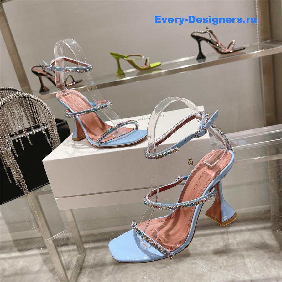 Amina Muaddi Gilda Sandals In Purple