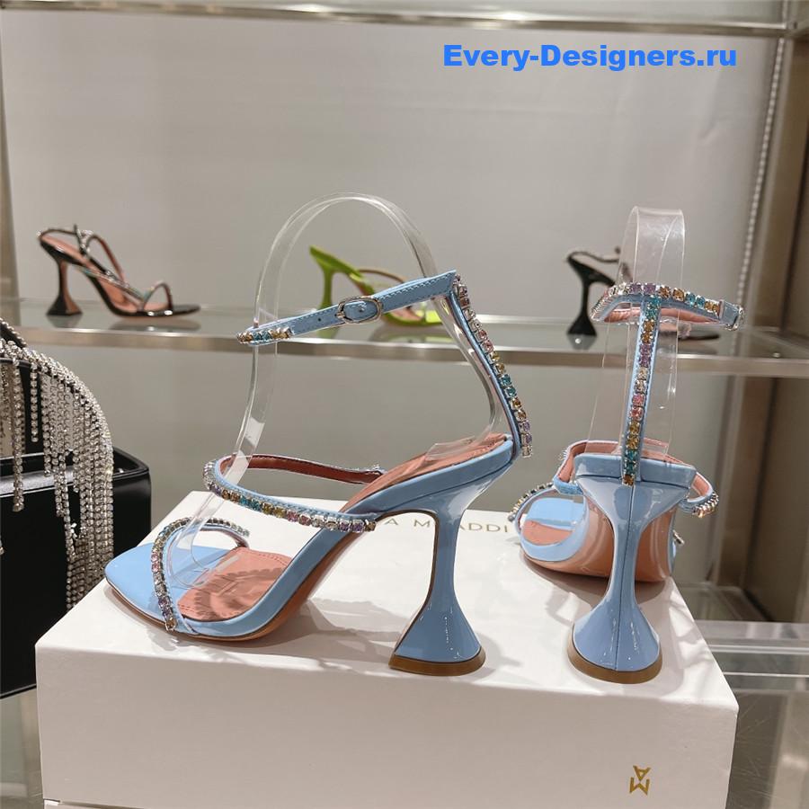 Amina Muaddi Gilda Sandals In Purple