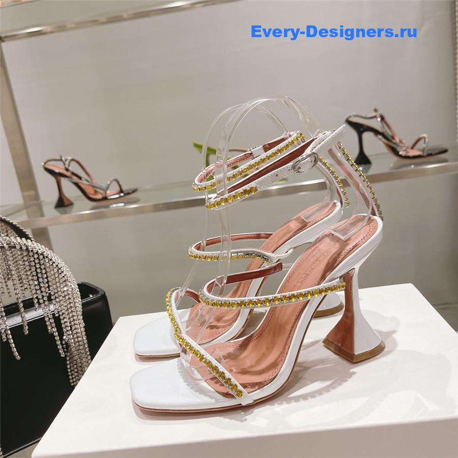 Amina Muaddi Gilda Sandals In White