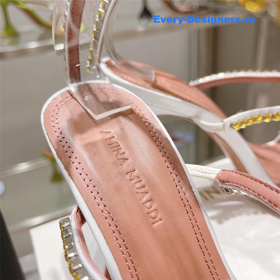 Amina Muaddi Gilda Sandals In White