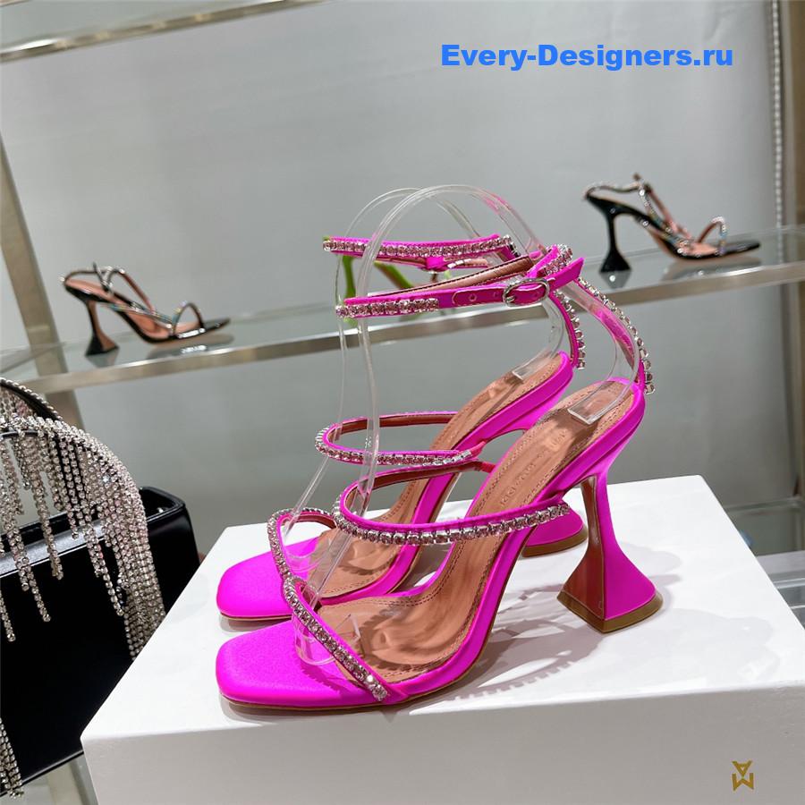 Amina Muaddi Gilda Sandals In Fuchsia