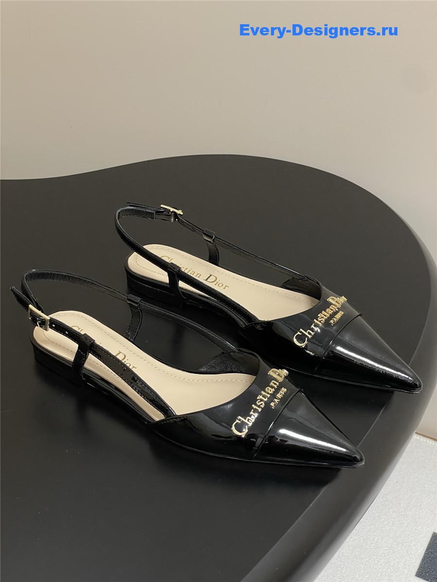 D10r black slingback flats