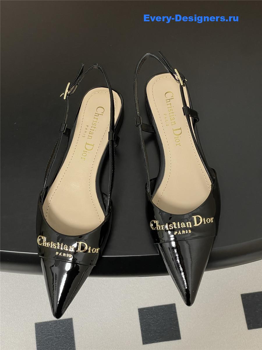 D10r black slingback flats