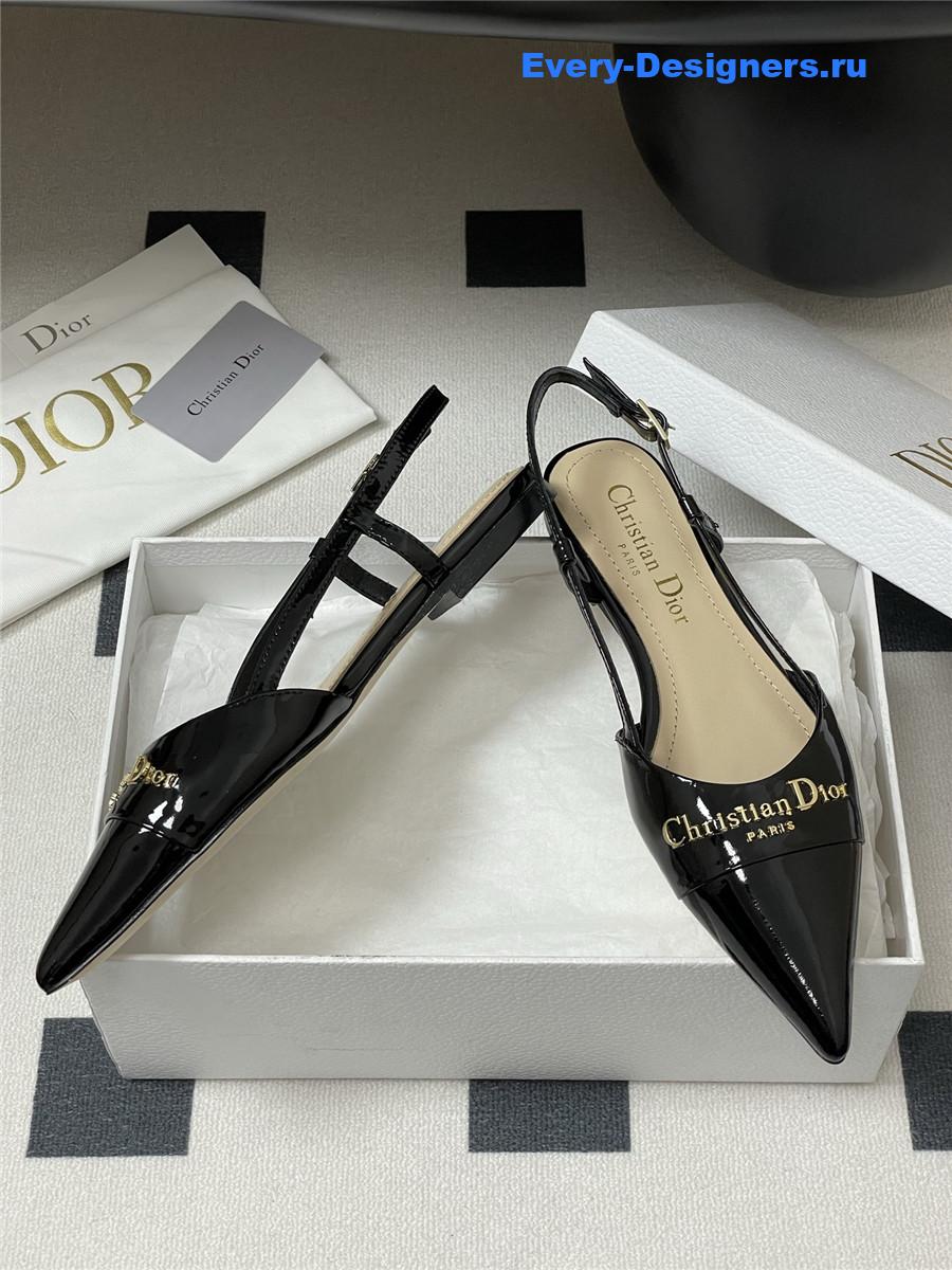 D10r black slingback flats