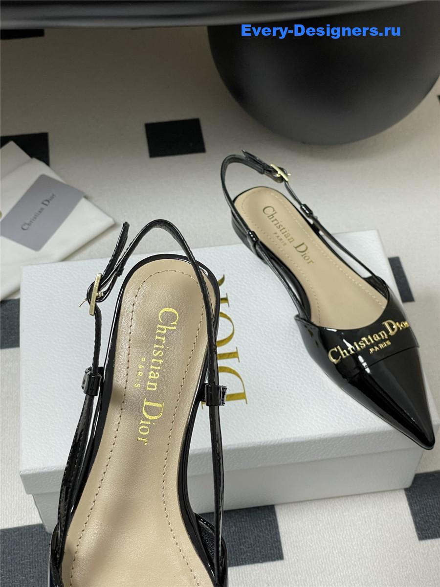 D10r black slingback flats