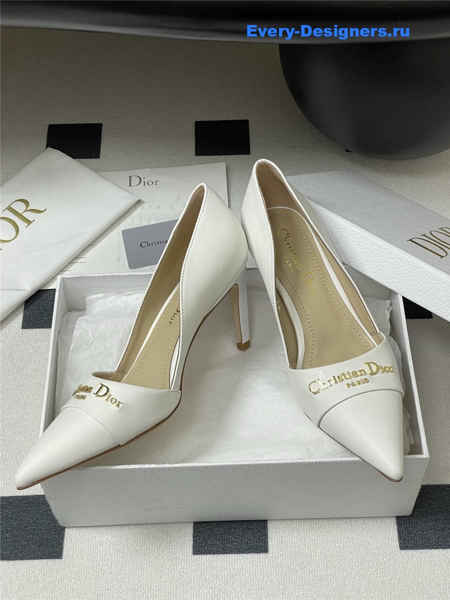 D10r white calfskin pumps