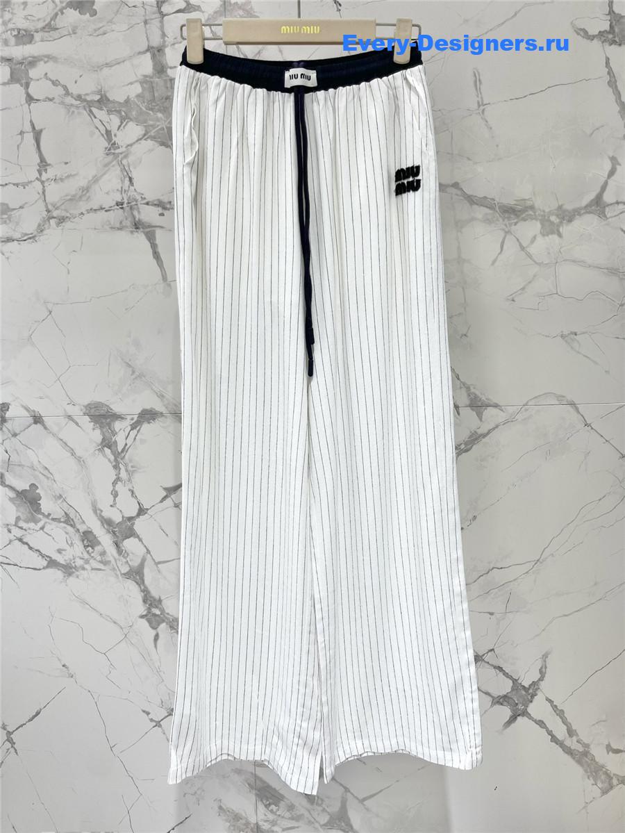 Miu Miu Logo Stripe Trousers