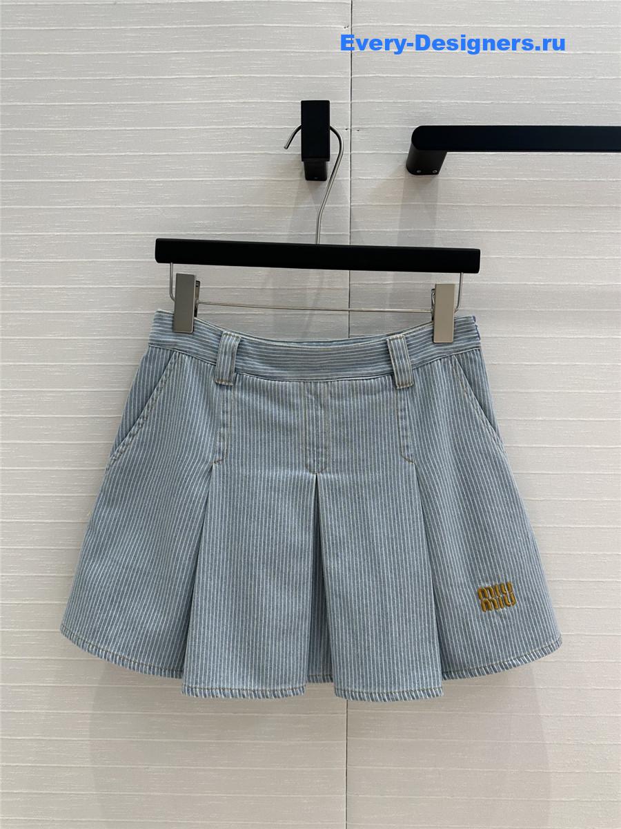 Miu Miu Light Blue Denim Skirt