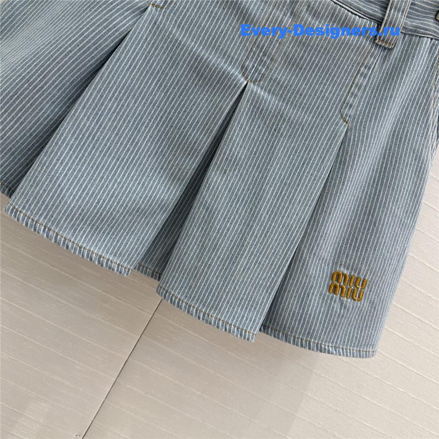 Miu Miu Light Blue Denim Skirt