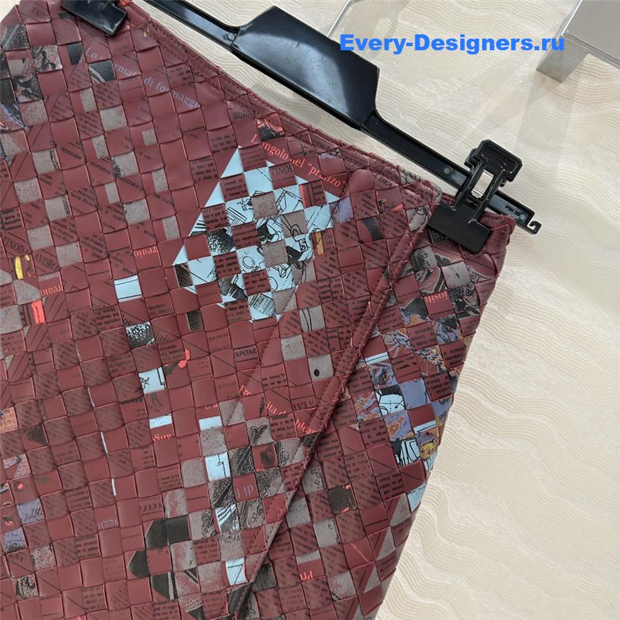 b0tt*ga Ven*ta graffiti woven leather skirt