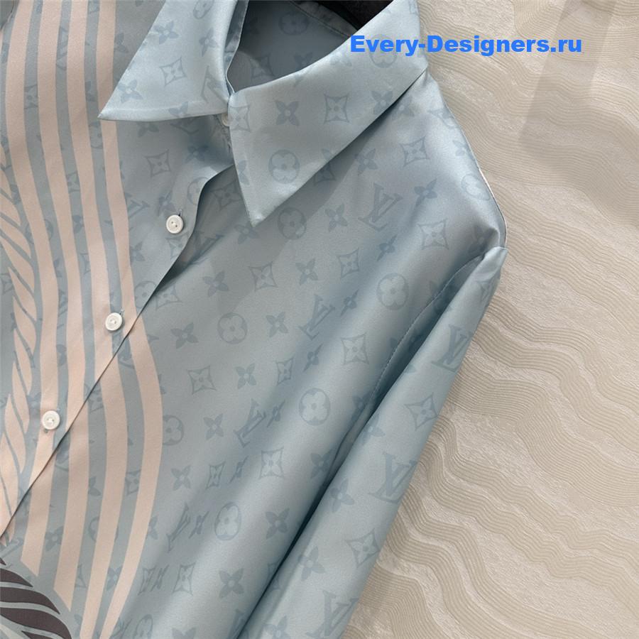 l0vis Vvtt0n lv wave print silk shirt