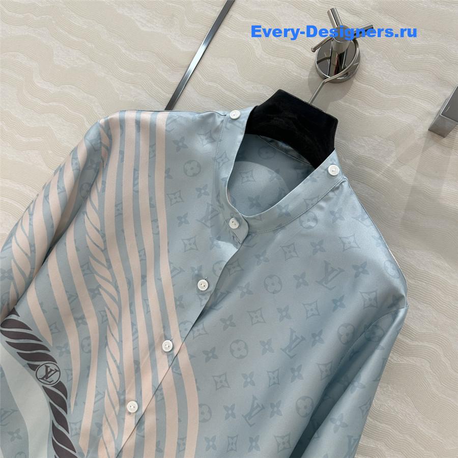 l0vis Vvtt0n lv wave print silk shirt
