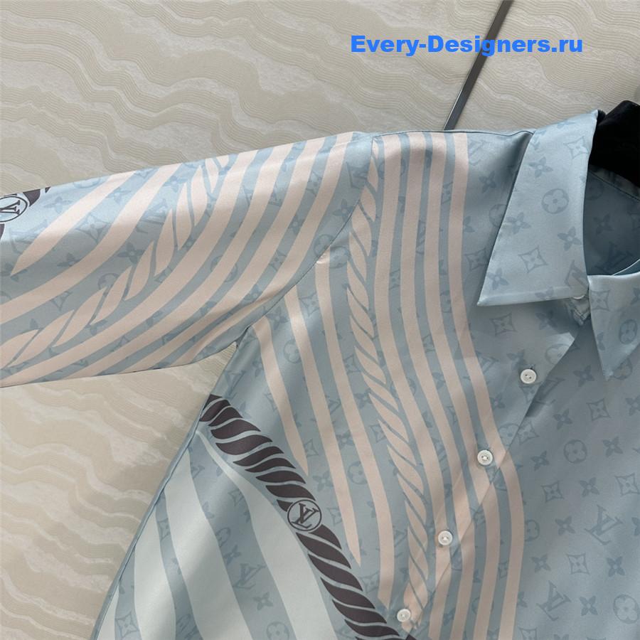 l0vis Vvtt0n lv wave print silk shirt