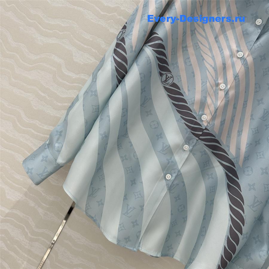 l0vis Vvtt0n lv wave print silk shirt