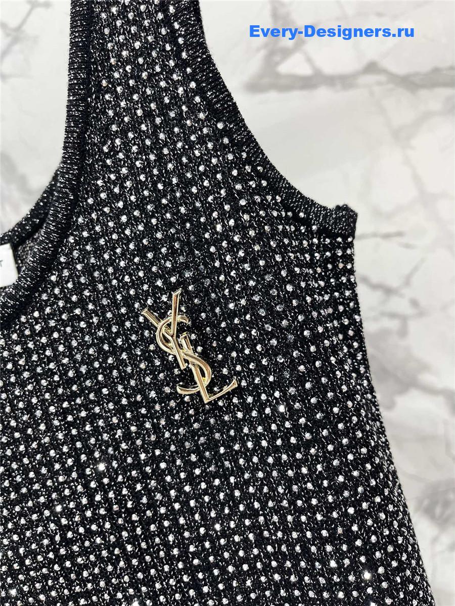 Sa1nt Lau*nt sequined silk knit vest