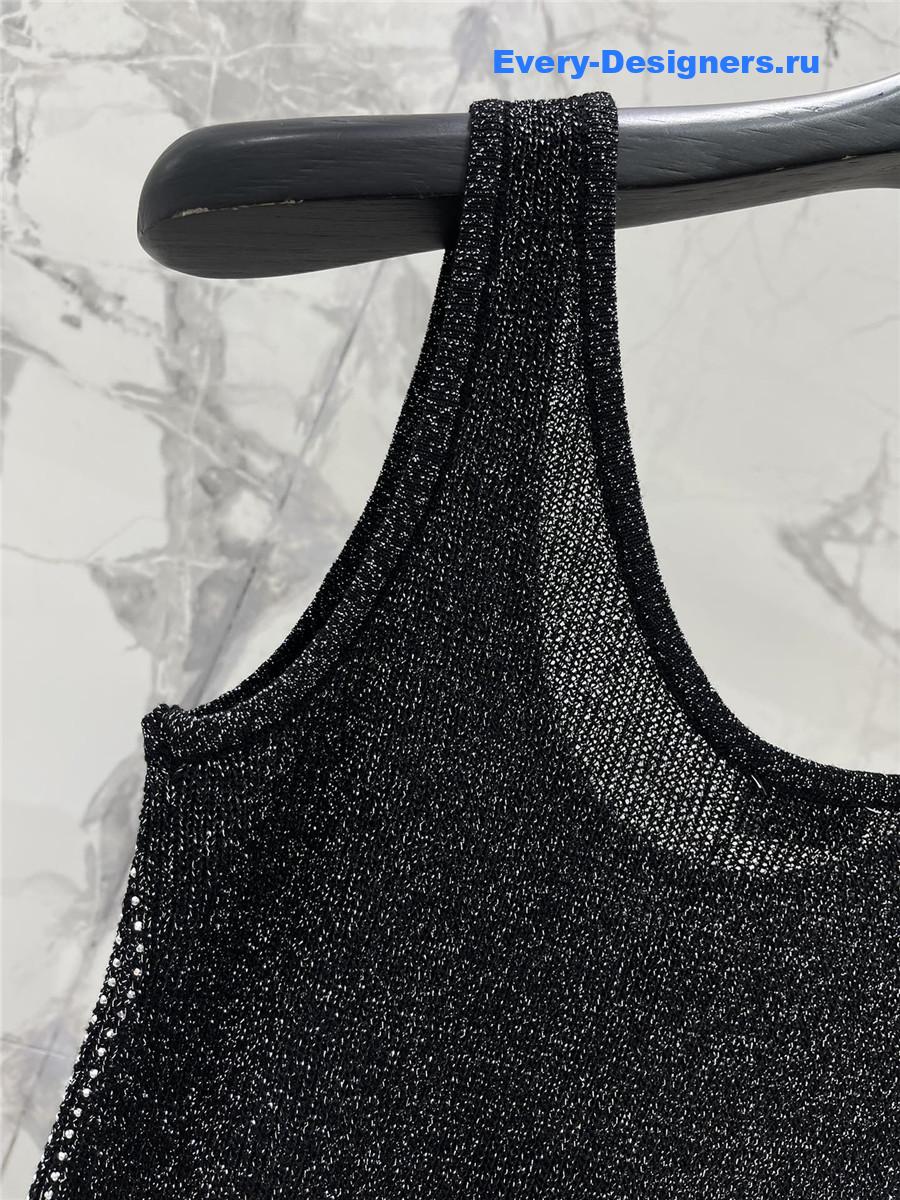 Sa1nt Lau*nt sequined silk knit vest