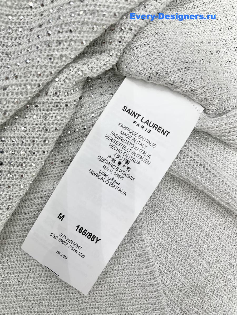 Sa1nt Lau*nt white sequined vest