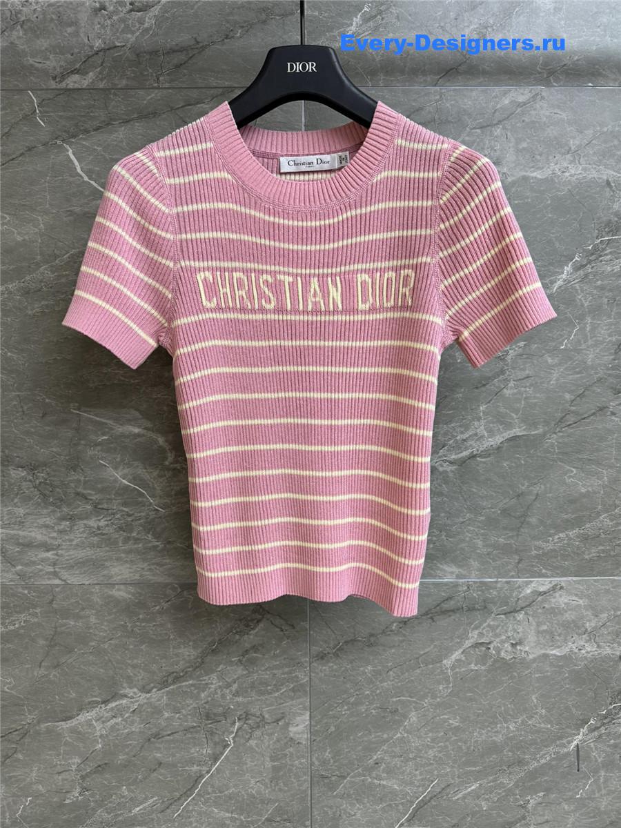 D10r pink striped knit top