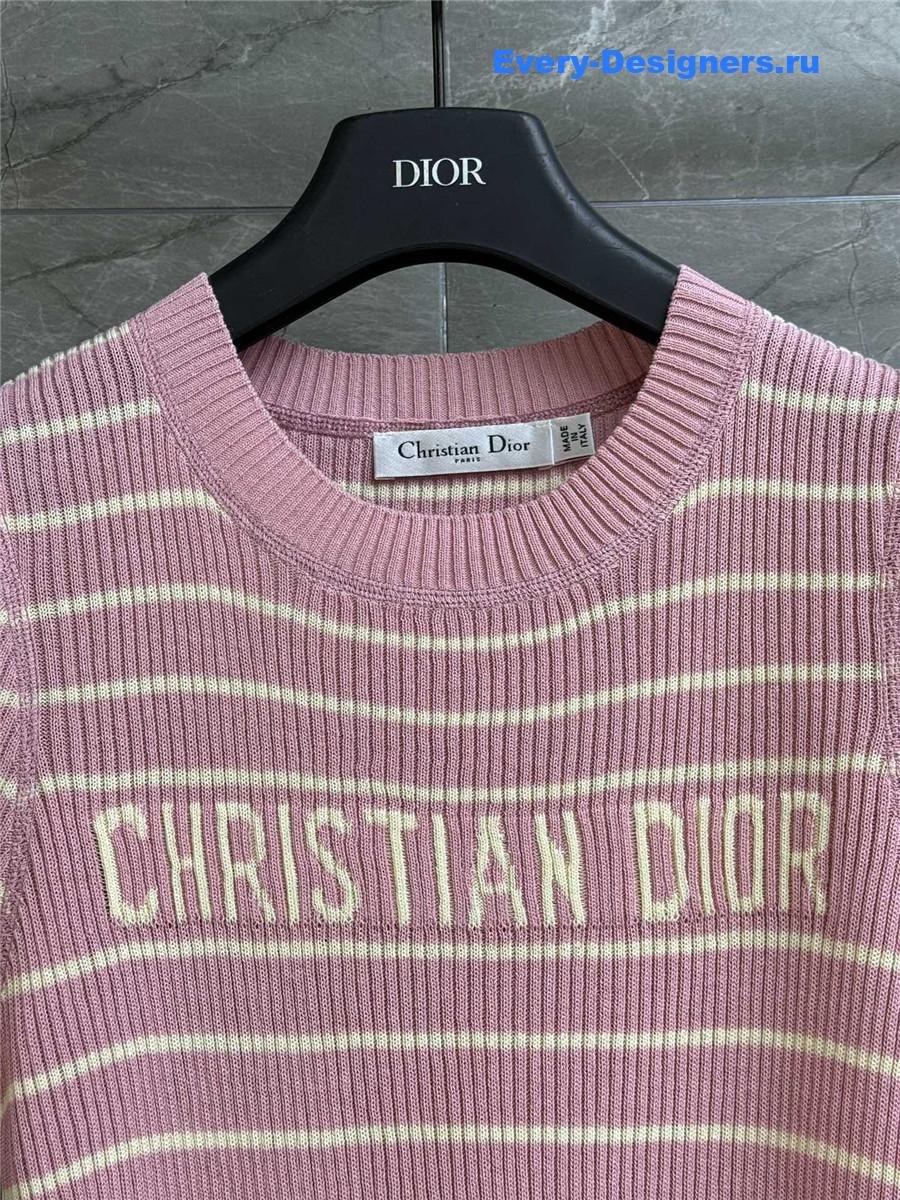 D10r pink striped knit top