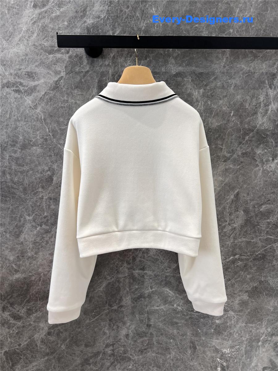 Miu Miu Collared Lettering Zip-Up Jacket Set