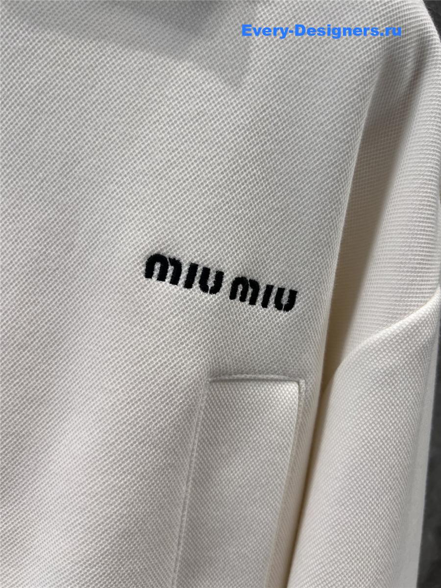 Miu Miu Collared Lettering Zip-Up Jacket Set