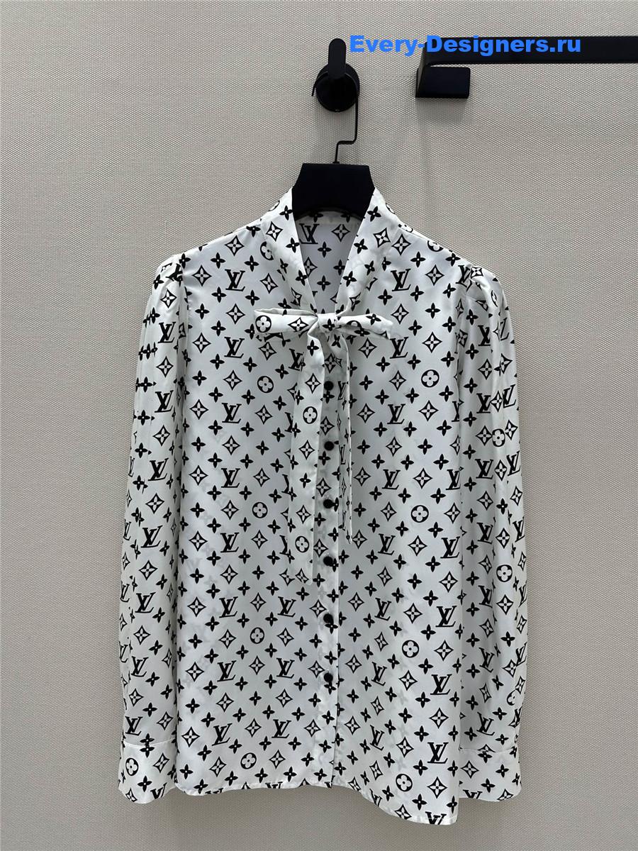 l0vis Vvtt0n monogram silk shirt in white
