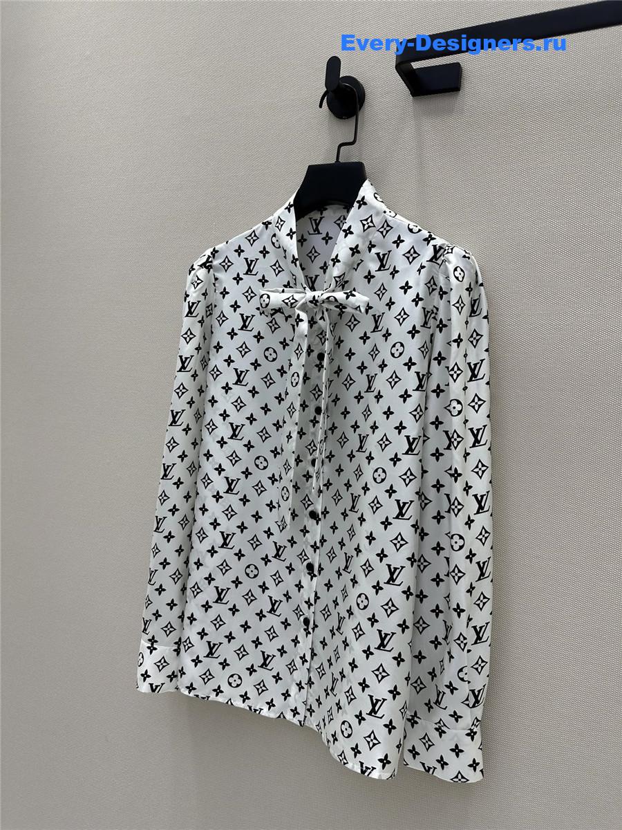 l0vis Vvtt0n monogram silk shirt in white