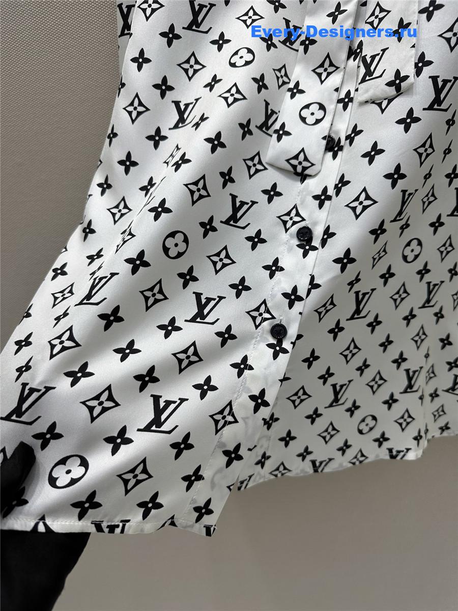 l0vis Vvtt0n monogram silk shirt in white