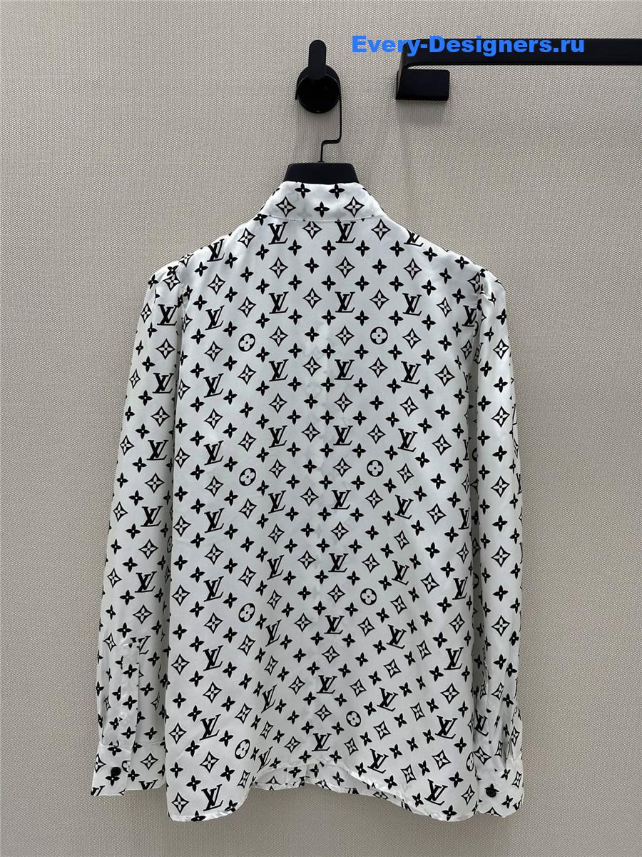l0vis Vvtt0n monogram silk shirt in white