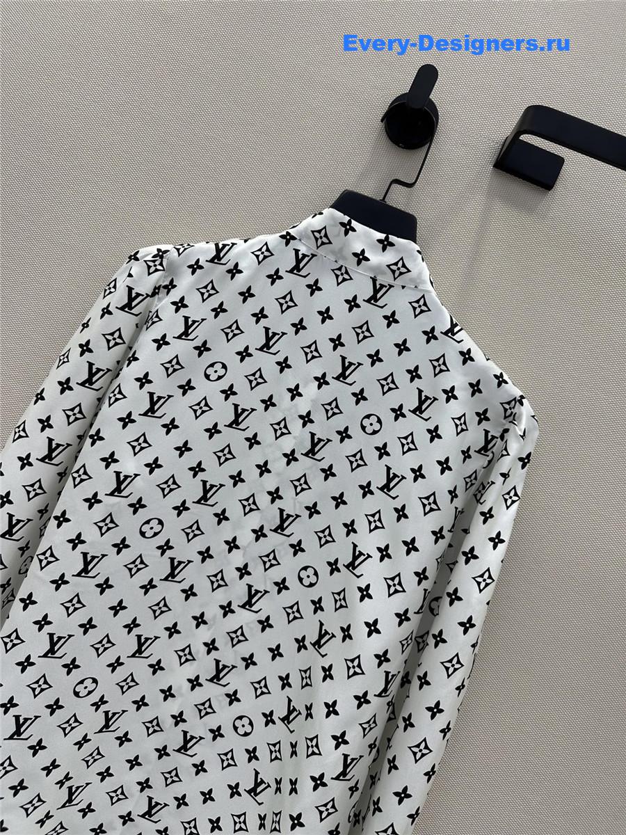 l0vis Vvtt0n monogram silk shirt in white