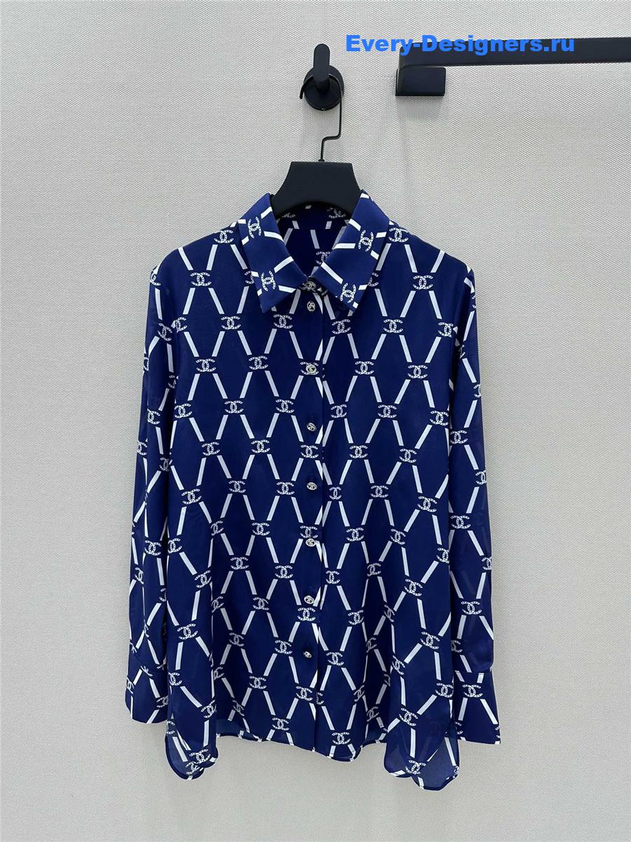 Ch**el blue silk shirt