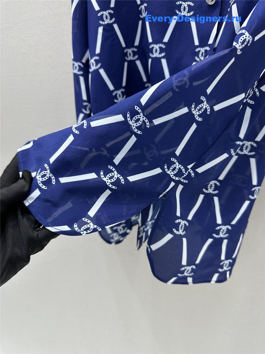 Ch**el blue silk shirt