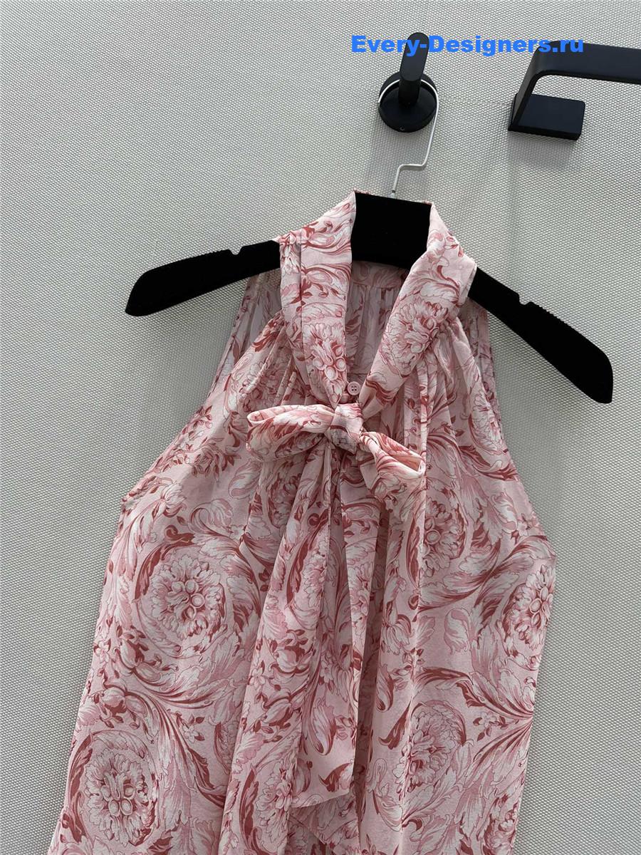 Va1e*ntin0 pink leopard silk top