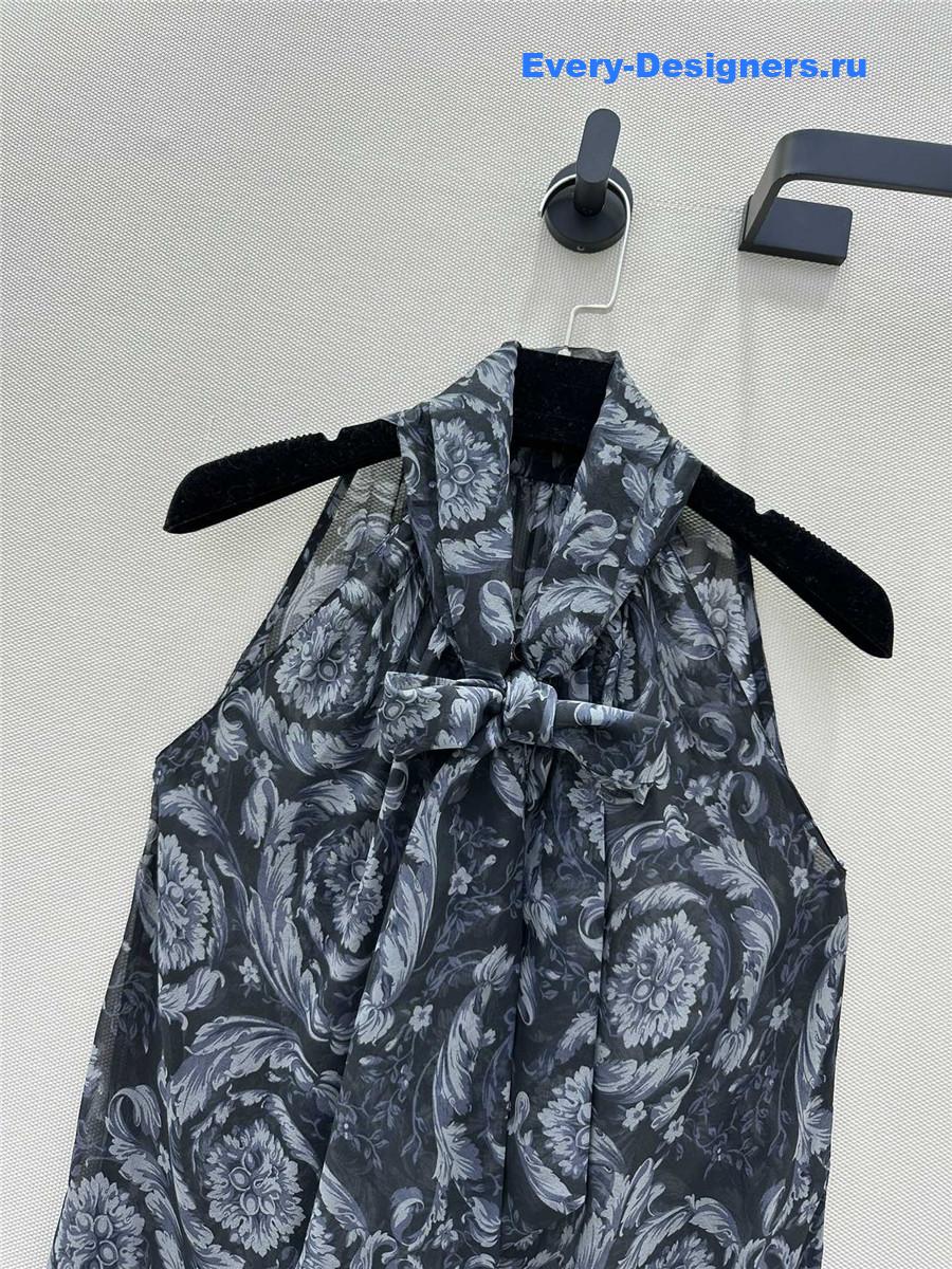 Va1e*ntin0 blue leopard silk top