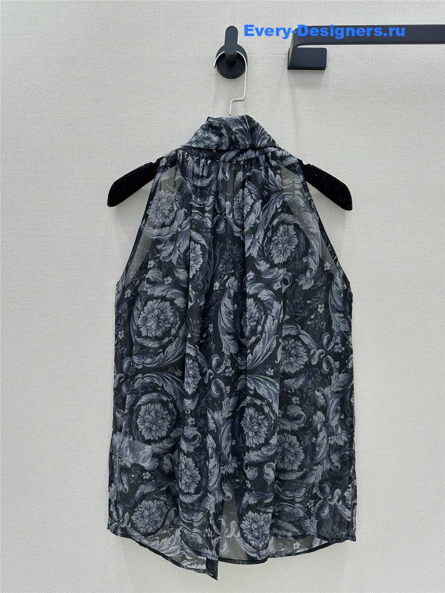 Va1e*ntin0 blue leopard silk top