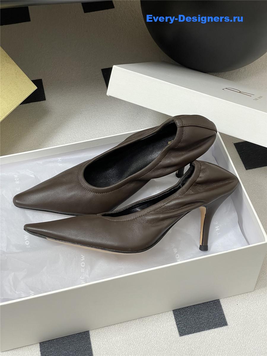The R0w liisa brown leather pumps