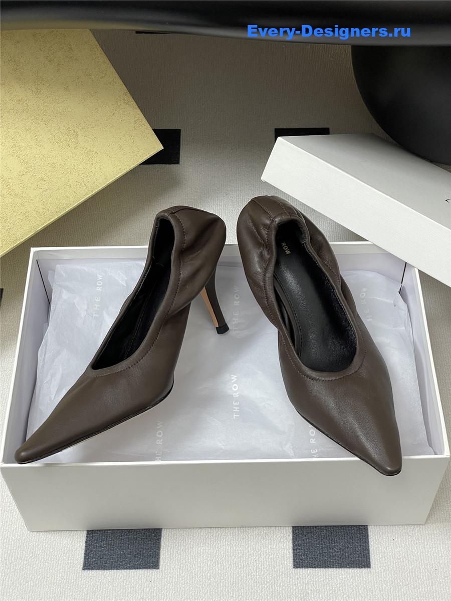 The R0w liisa brown leather pumps