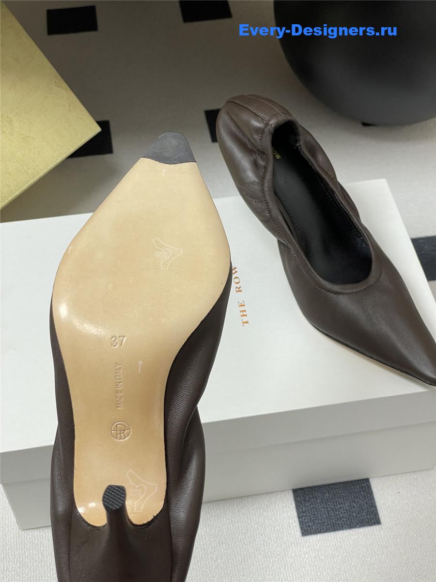 The R0w liisa brown leather pumps