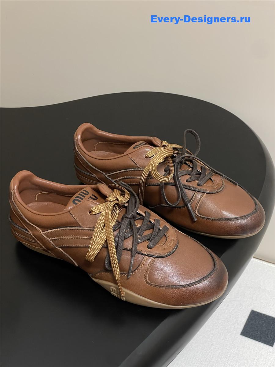 Miu Miu Brown Mary Jane Sneakers