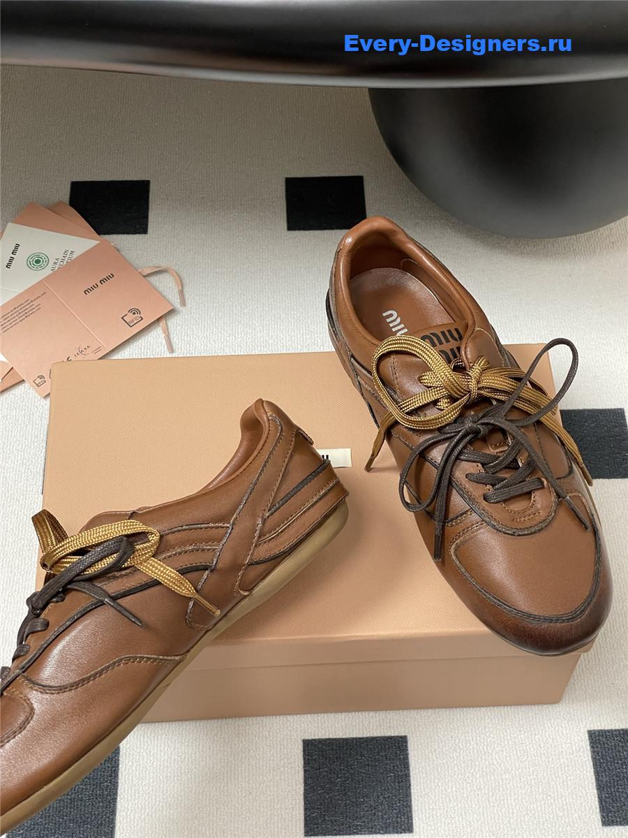 Miu Miu Brown Mary Jane Sneakers