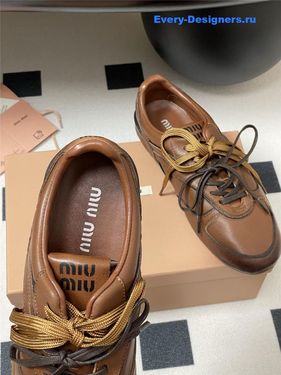 Miu Miu Brown Mary Jane Sneakers