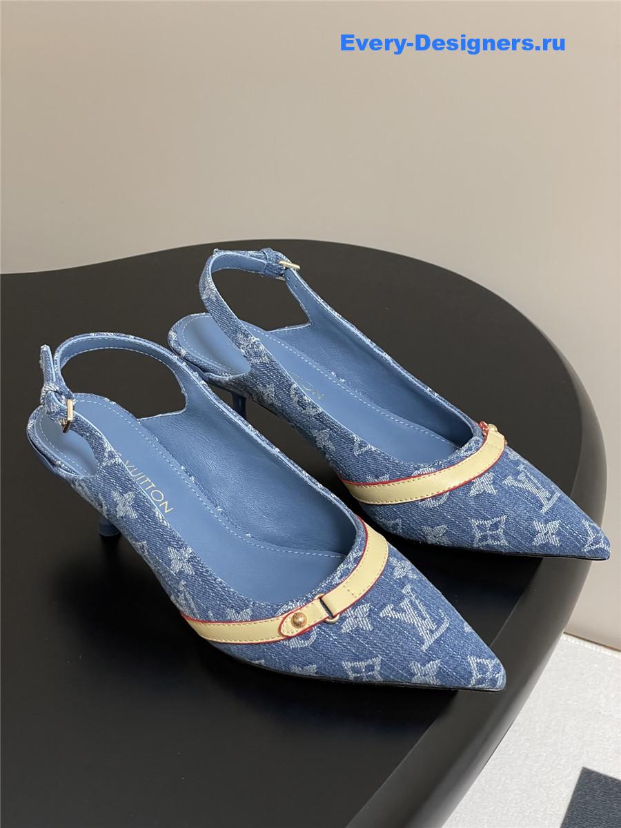 l0vis Vvtt0n monogram denim slingbacks
