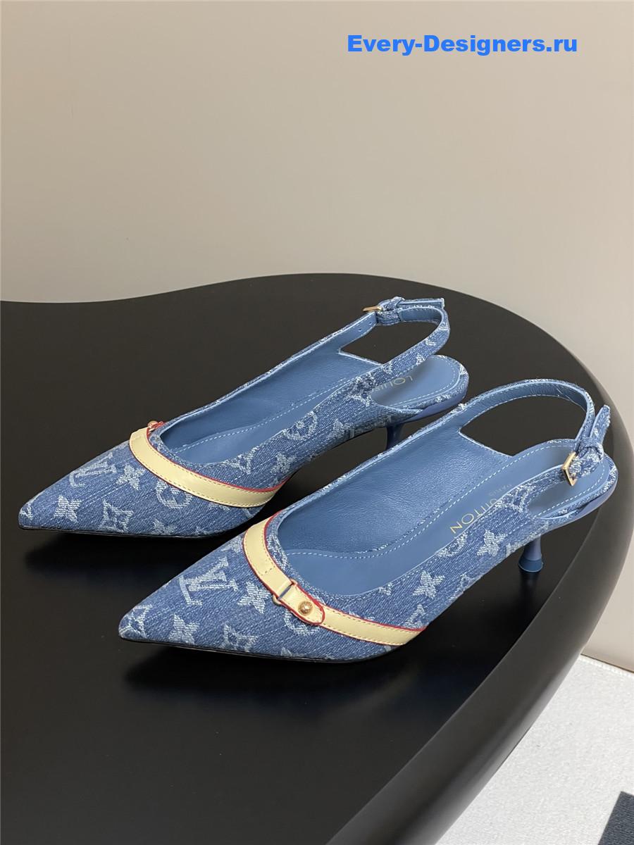 l0vis Vvtt0n monogram denim slingbacks