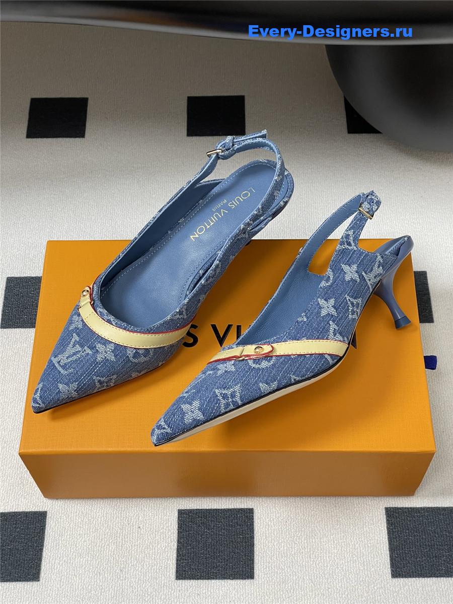 l0vis Vvtt0n monogram denim slingbacks