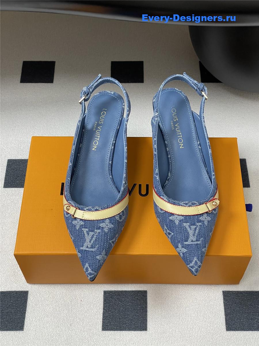 l0vis Vvtt0n monogram denim slingbacks