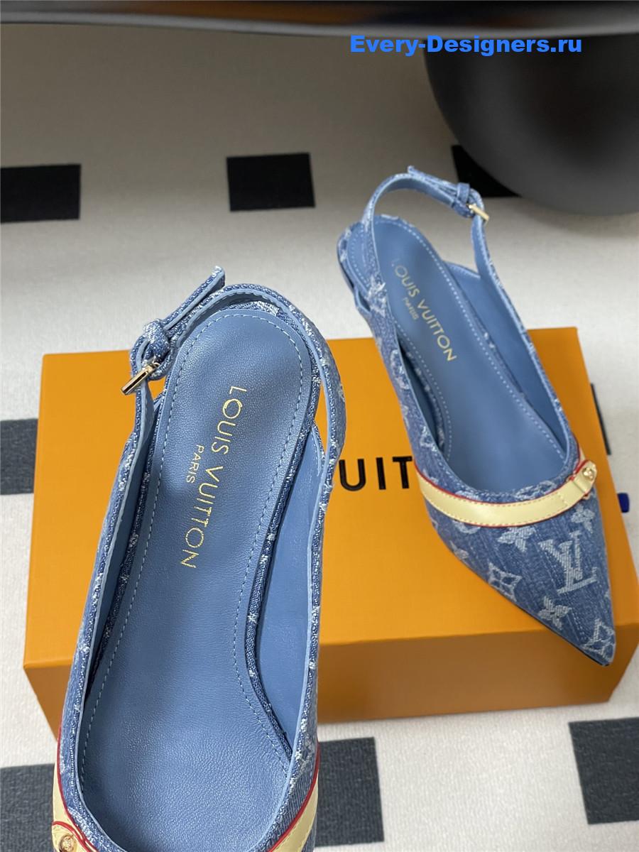 l0vis Vvtt0n monogram denim slingbacks