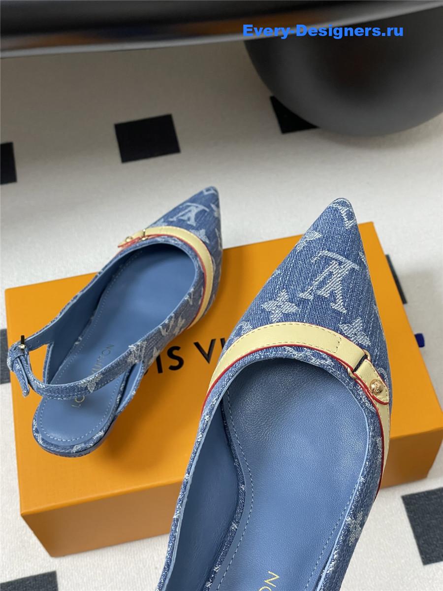 l0vis Vvtt0n monogram denim slingbacks