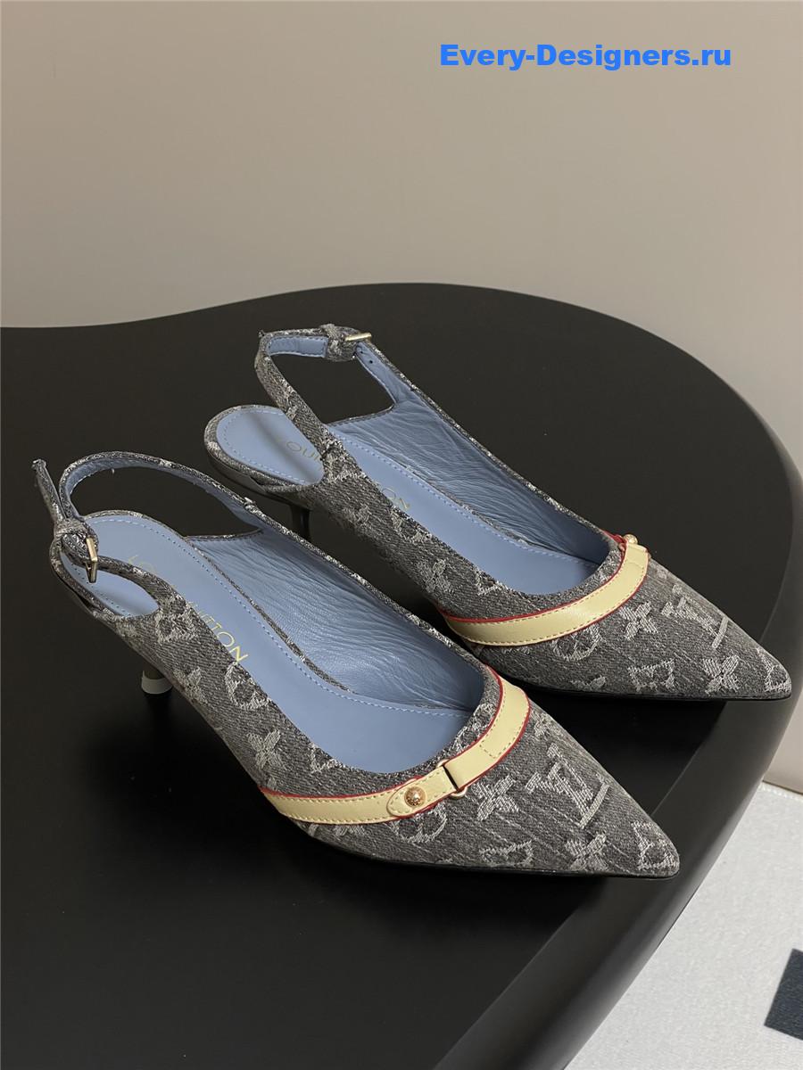l0vis Vvtt0n grey denim slingbacks